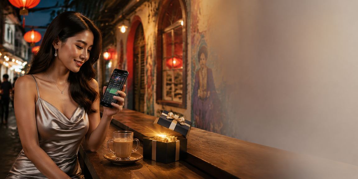Pengguna membaca odds perlawanan sukan di telefon mudah alih Penang